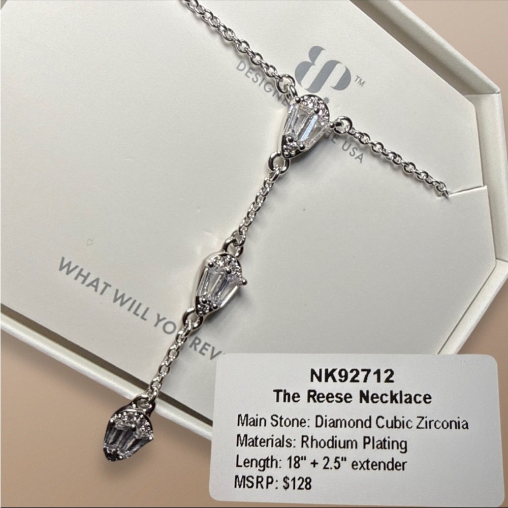 Bomb Party The Reese Necklace CZ on Rhodium